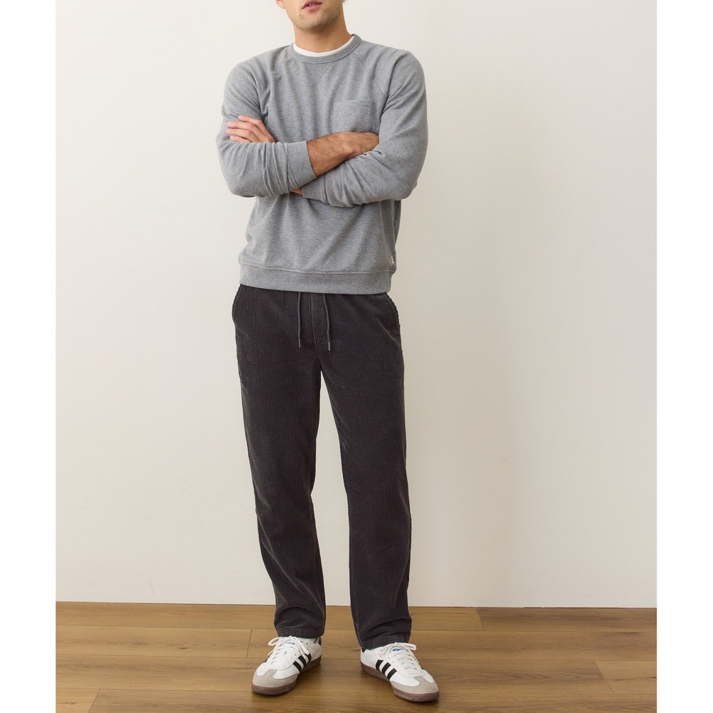 Marine Layer Mens Saturday Corduroy Pants Slate Blue Gray Elastic Waist Small
